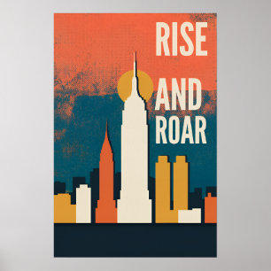 Póster Cartel de paisaje urbano de Nueva York Manhattan