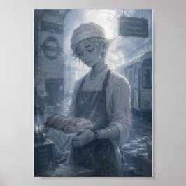 Póster Cartel de panadero tranquilo / Metro