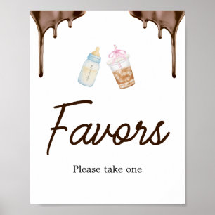Póster Cartel de papel elegante para baby shower