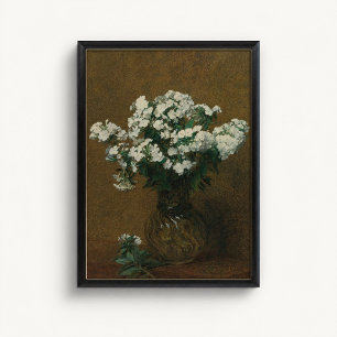 Póster Cartel de pared de jarrón floral blanco antiguo