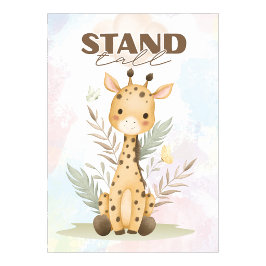 Póster Cartel de pared para nursery de jirafa inspiradora