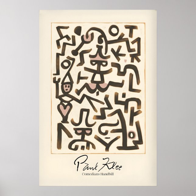 Póster Cartel de payasos de Paul Klee Figuras abstractas (Frente)