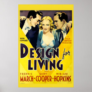 Póster Cartel de película de 1933 Diseño para vivir IMPRE