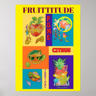PÓSTER CARTEL DE PERSONALIDAD DE FRUTA MIXTA