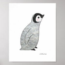 Póster Cartel de Pingüino Adorable Bebé Pingüino Decoraci