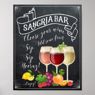 Póster cartel de pizarra de barra de sangría