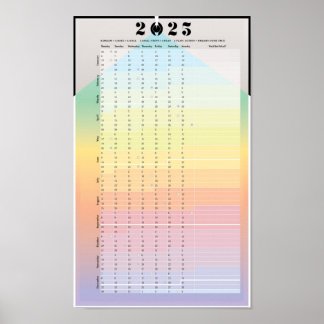 Póster Cartel de Planificador Lunar Calendario 2025