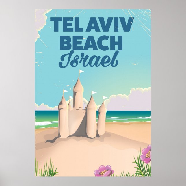 Póster Cartel de playa de Tel Aviv Israel (Frente)