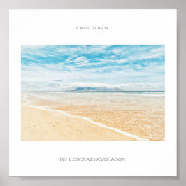 Póster Cartel de Playa Montaña Mesa Ciudad del Cabo Océan