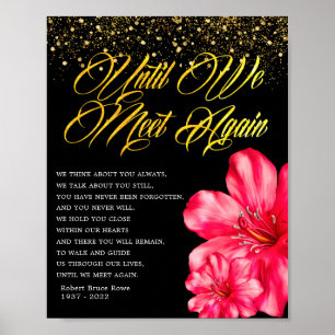 Póster Cartel de poema funerario floral elegante conmemor
