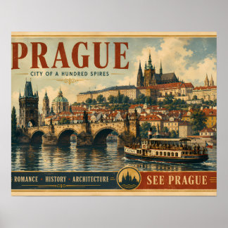 Póster Cartel de Praga - Ciudad de los Cien Campanarios -