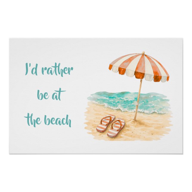 Póster Cartel de Prefiero Estar en la Playa (Anverso)
