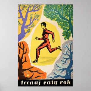Póster cartel de promoción deportiva de Polonia todo el a