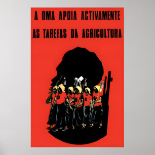 Póster Cartel de propaganda africana de los años 70 Angol