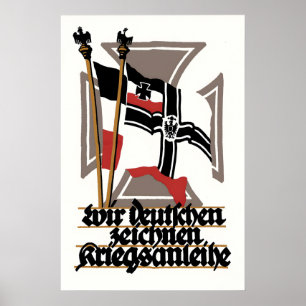 Póster Cartel de propaganda alemana de la Primera Guerra 
