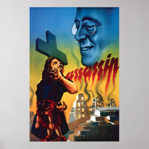 Póster Cartel de propaganda anti-Roosevelt de la Segunda 