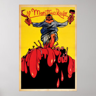 Póster Cartel de propaganda anticomunista de la Guerra Ci