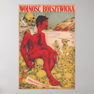 Póster Cartel de propaganda anticomunista de Polonia años