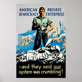 Póster Cartel de propaganda antifascista de la Segunda Gu