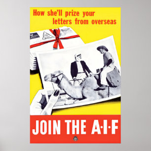 Póster Cartel de propaganda australiano de la Primera Gue