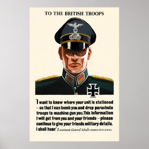 Póster Cartel de propaganda británica de la Segunda Guerr