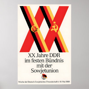 Póster Cartel de propaganda de Alemania Oriental 10 años 