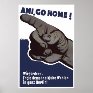 Póster Cartel de propaganda de Alemania Oriental Los amer