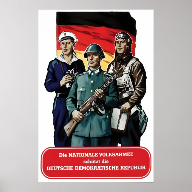 Póster Cartel de propaganda de Alemania Oriental NVA El E (Frente)
