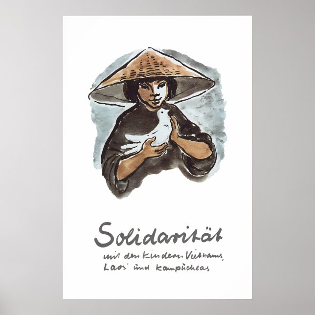 Póster Cartel de propaganda de Alemania Oriental Solidari (Frente)
