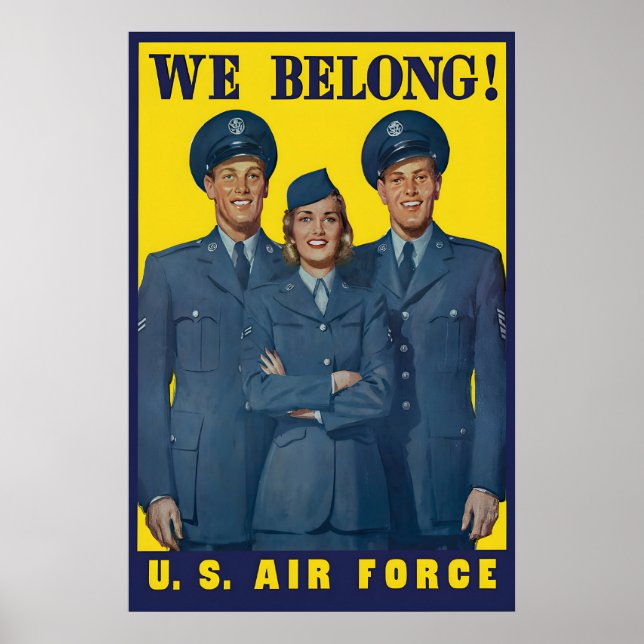 Póster Cartel de propaganda de la Fuerza Aérea de EE. UU. (Frente)