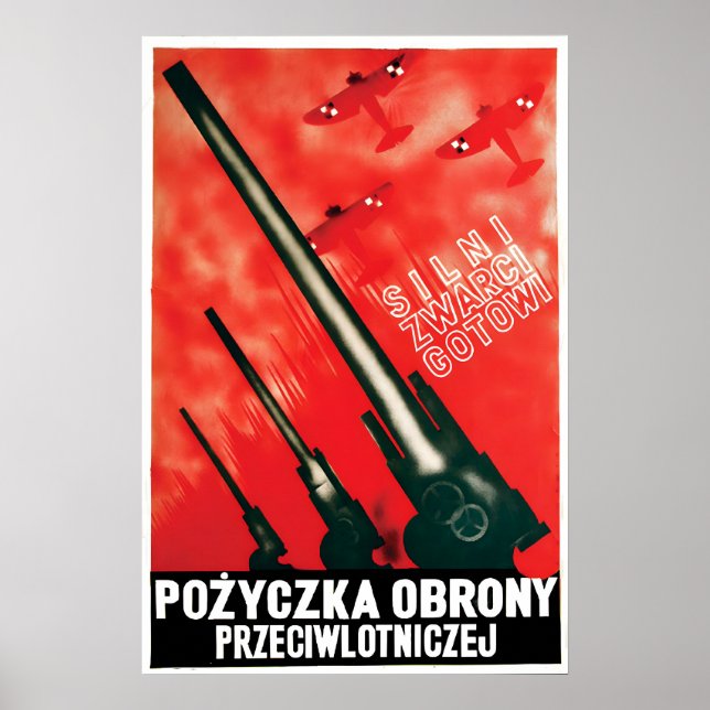 Póster Cartel de propaganda de la Fuerza Aérea Polaca de  (Frente)