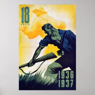 Póster Cartel de propaganda de la Guerra Civil Española A