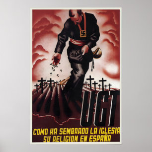 Póster Cartel de propaganda de la Guerra Civil Española a