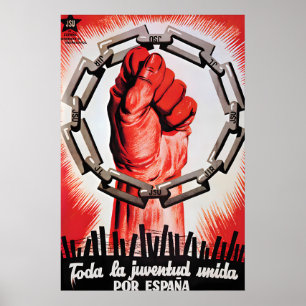 Póster Cartel de propaganda de la Guerra Civil Española J