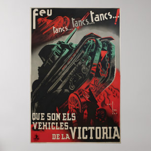 Póster Cartel de propaganda de la Guerra Civil Española T