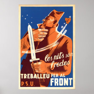 Póster Cartel de propaganda de la Guerra Civil Española T