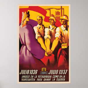 Póster Cartel de propaganda de la Guerra Civil Española U