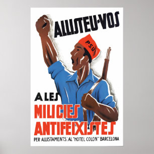 Póster Cartel de propaganda de la Guerra Civil Española Ú