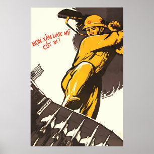 Póster Cartel de propaganda de la Guerra de Vietnam 1966 