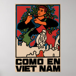 Póster Cartel de propaganda de la guerra de Vietnam Como 
