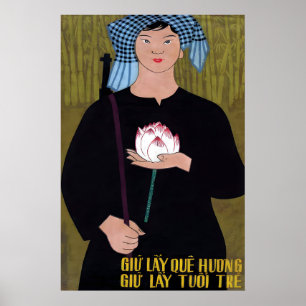 Póster Cartel de propaganda de la Guerra de Vietnam del N