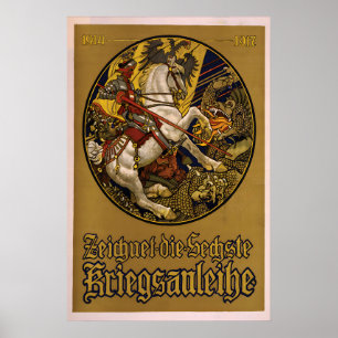 Póster Cartel de propaganda de la Primera Guerra Mundial,