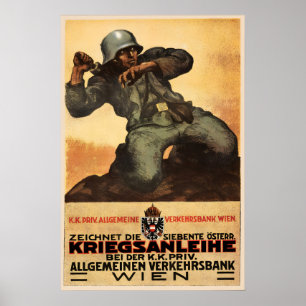 Póster Cartel de propaganda de la Primera Guerra Mundial,