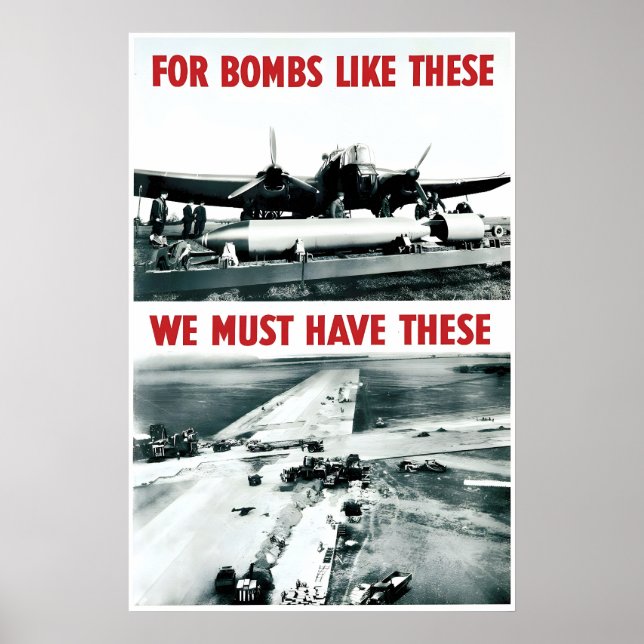 Póster Cartel de propaganda de la RAF de la Segunda Guerr (Frente)