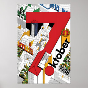 Póster Cartel de Propaganda de la RDA Alemania Oriental N