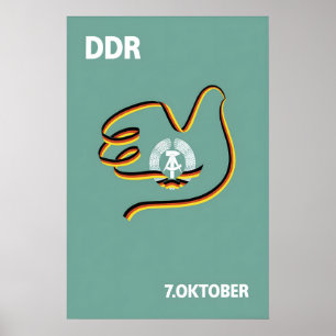 Póster Cartel de propaganda de la RDA Alemania Oriental N