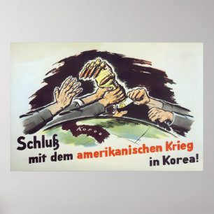 Póster Cartel de Propaganda de la RDA Detengan la Guerra 