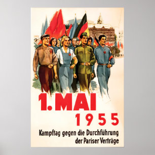 Póster Cartel de propaganda de la RDA Día del Trabajo, 19