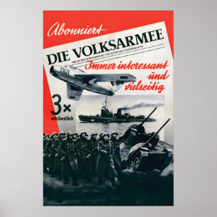 Póster Cartel de propaganda de la RDA El ejército del pue