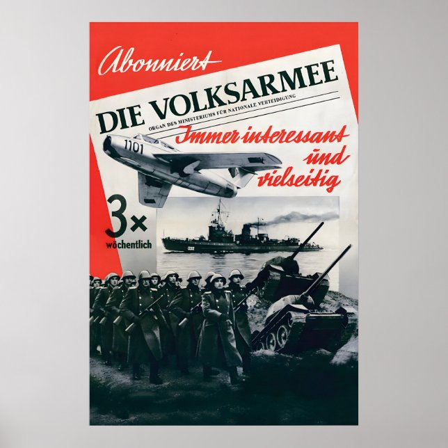 Póster Cartel de propaganda de la RDA El ejército del pue (Frente)